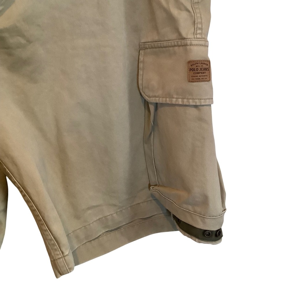 Polo Jeans Co Ralph Lauren Mens 42 Khaki Cargo Shorts 67th Reg Military Trousers - Picture 10 of 16